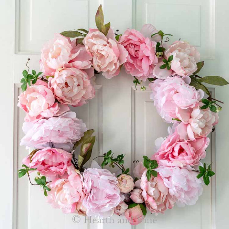 pink peony spring wreath