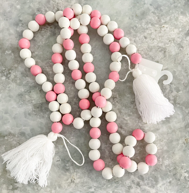 pink and white beaded garland