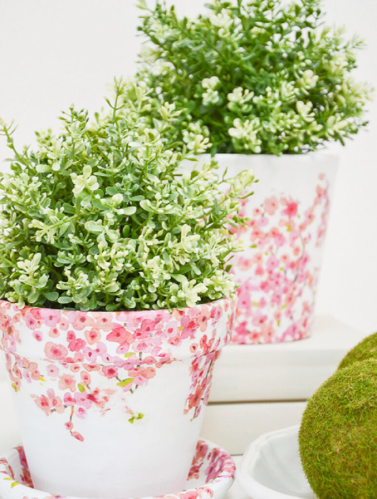 spring floral DIY planters