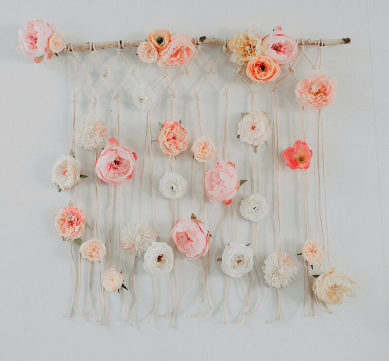 DIY spring flower wall hanging