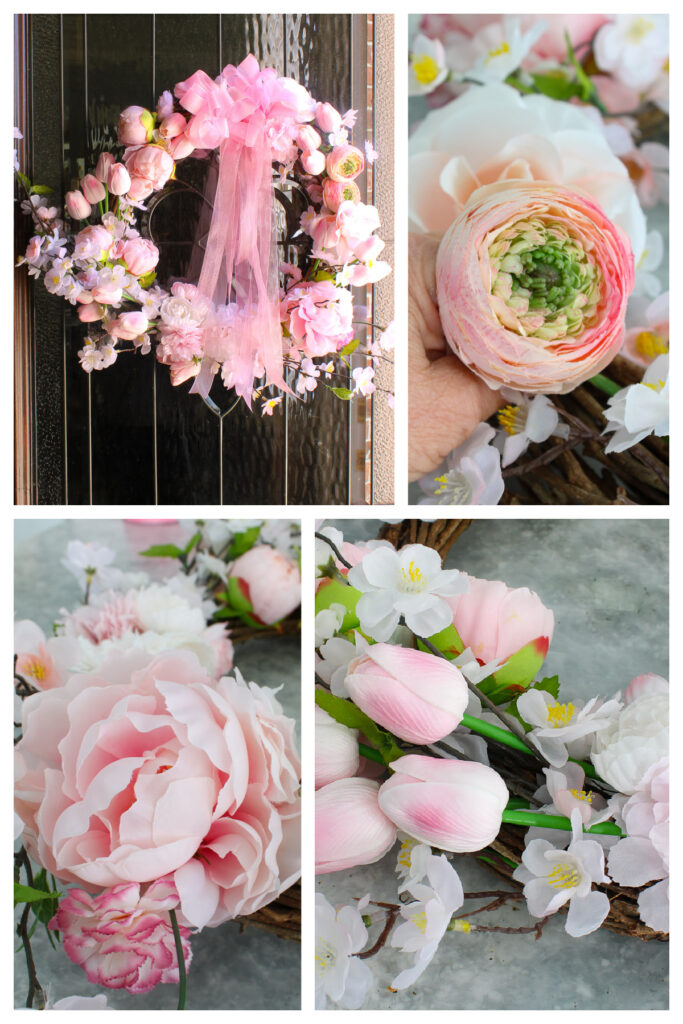 garden-style spring wreath collage