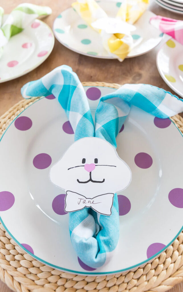 DIY bunny napkin rings