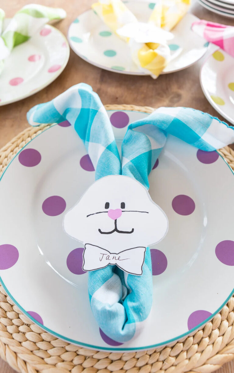 DIY bunny napkin rings