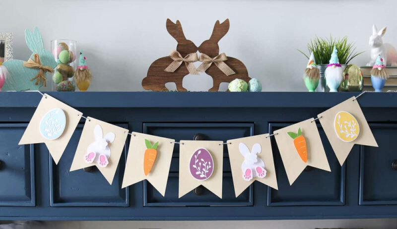 DIY Easter banner with paper designs