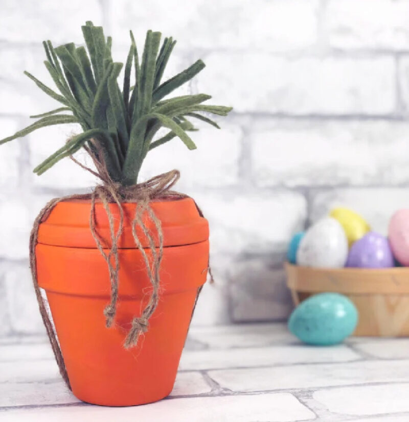 DIY painted carrot pot