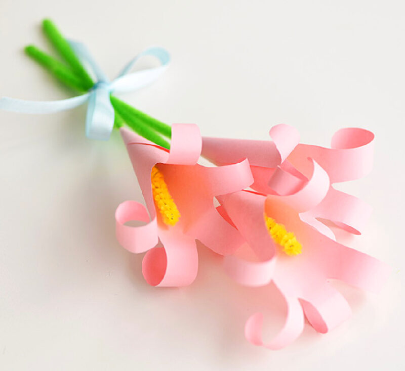 pink DIY paper Easter lily