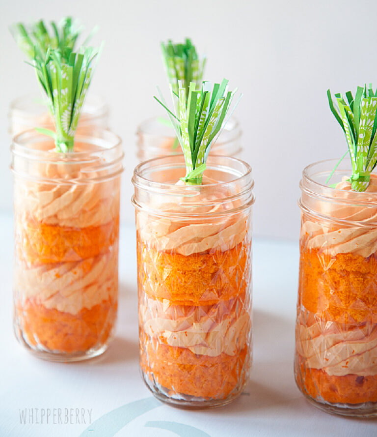 layered carrot cake in a glass