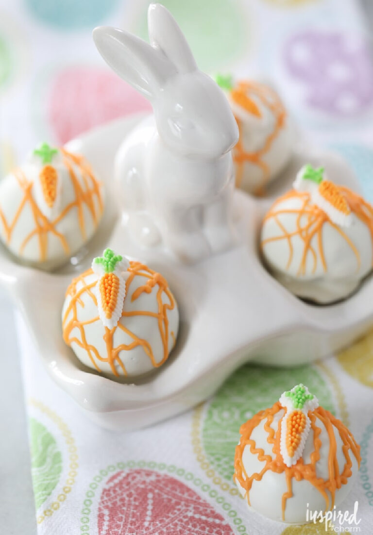 carrot cake pops with orange decorations
