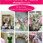 flower and fabric spring wreath collage graphic