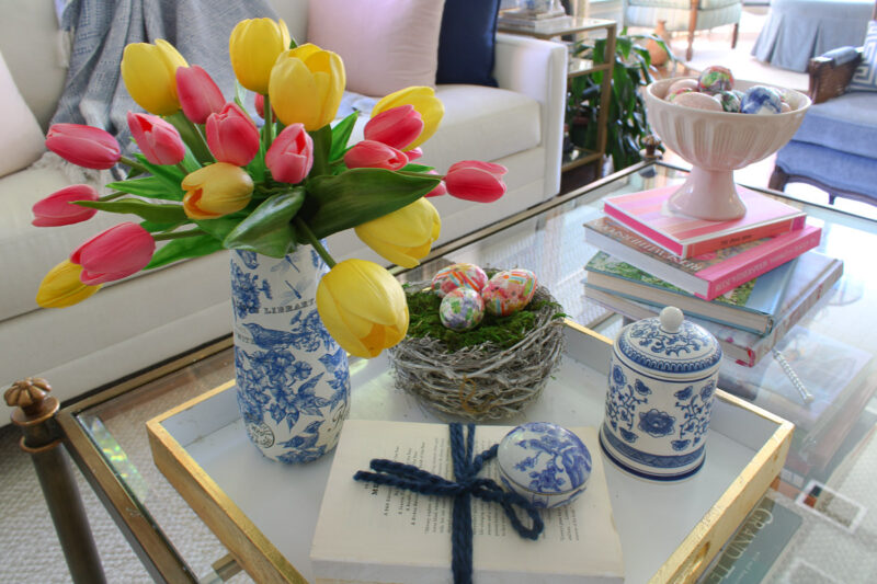 spring coffee table decor