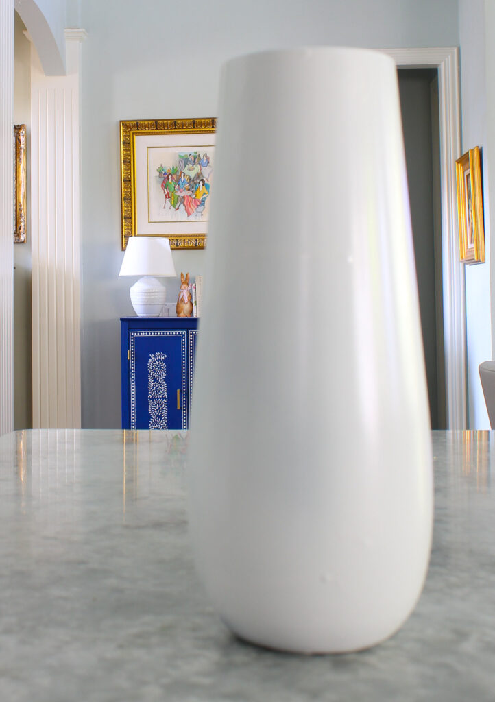 white painted vase