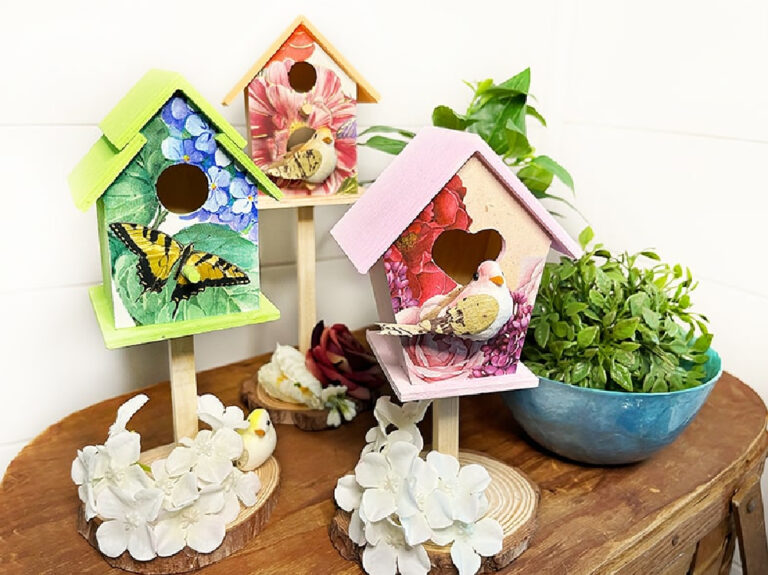 floral DIY birdhouses