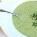 collage of cucumber tomatillo gazpacho summer soup