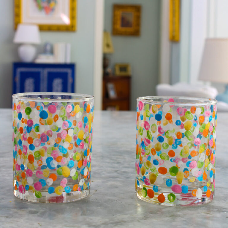 decorated glasses with paint