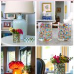 images of painted glasses with metallic paint
