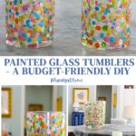 images of painted glasses with metallic paint