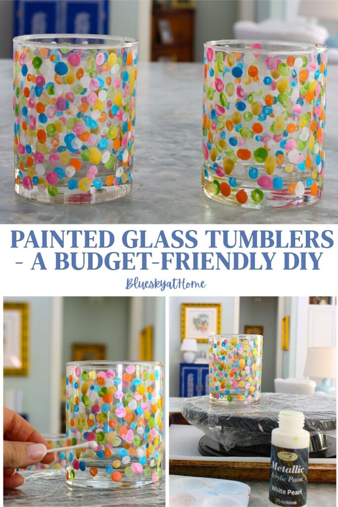 images of painted glasses with metallic paint
