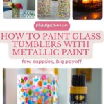 images of painted glasses with metallic paint