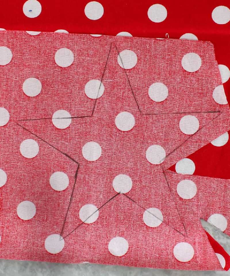 red white polka dot star