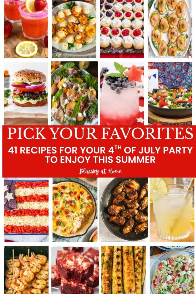 collage of 4th of July party food