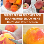 how to freeze peaches collage