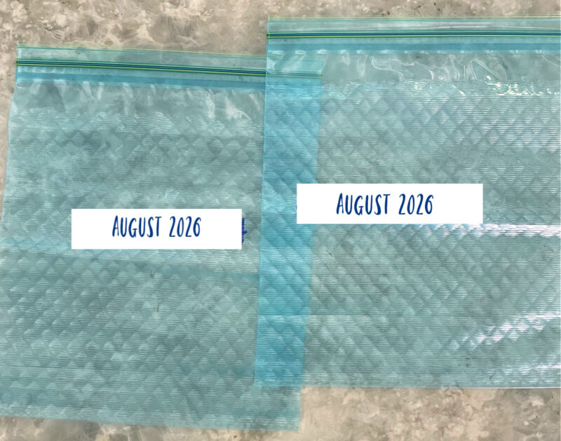 labeled freezer bags