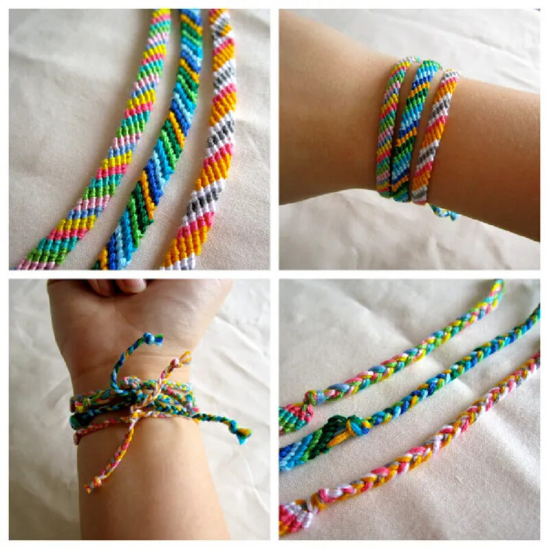 multi-colored friendship bracelets
