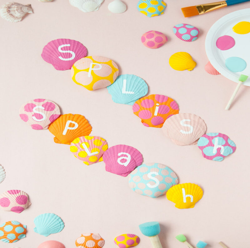 pastel painted sea shells