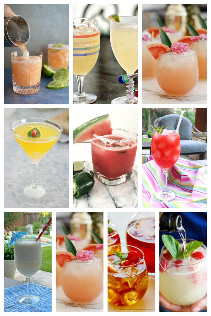 collage of summer cocktails