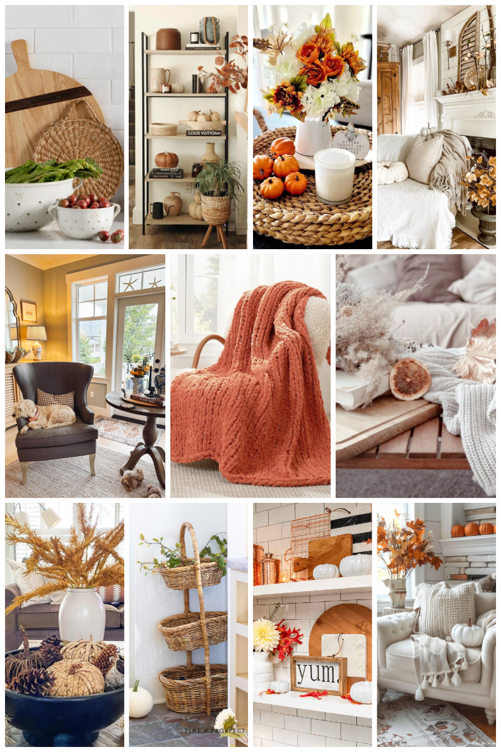 fall decor ideas collage