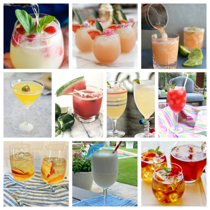 collage of summer cocktails