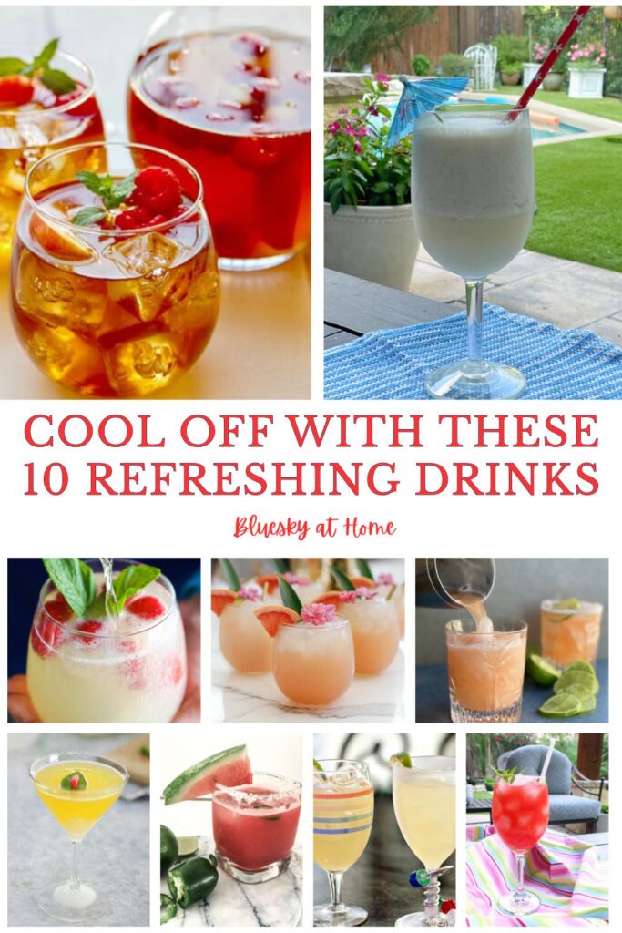 collage of summer cocktails