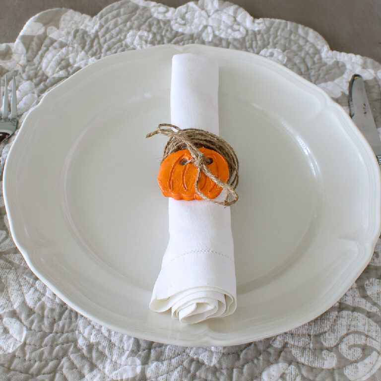 air dry clay pumpkin napkin ring