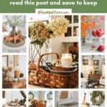 collage of fall decor accessories