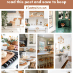 collage of fall kitchen decor ideas graphic