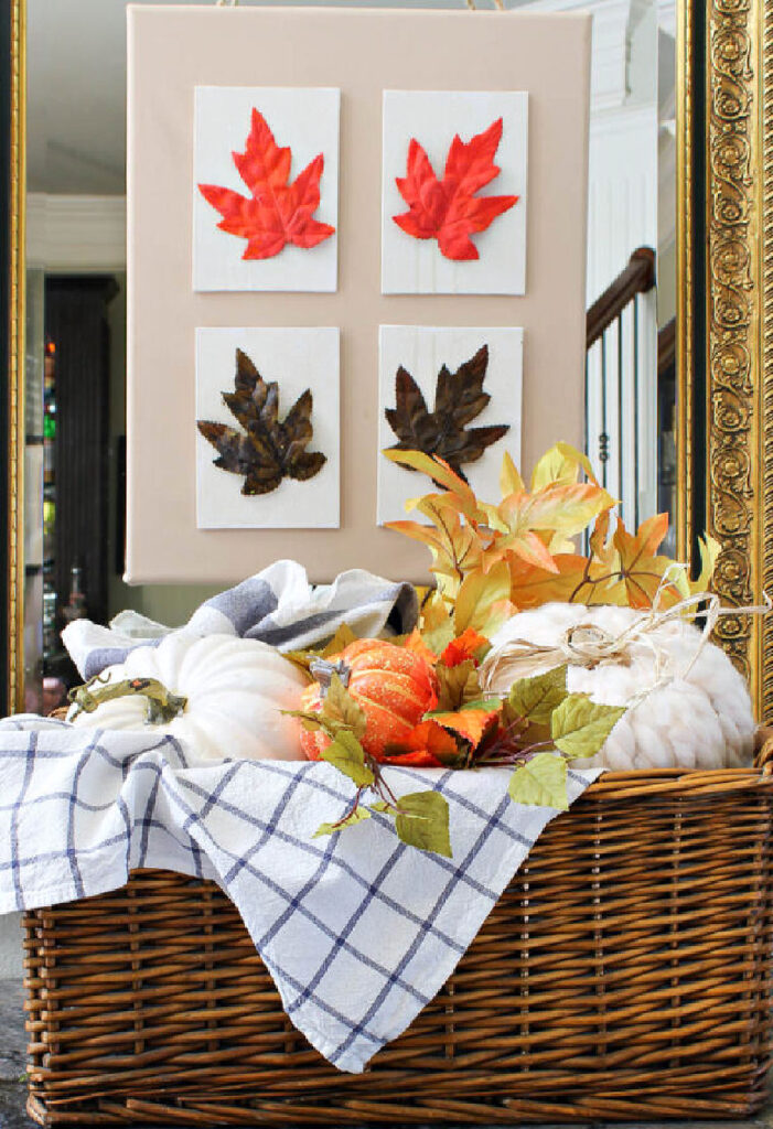 fall leaf art wall canvas