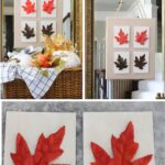 DIY fall leaf art wall canvas
