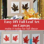 DIY fall leaf art wall canvas