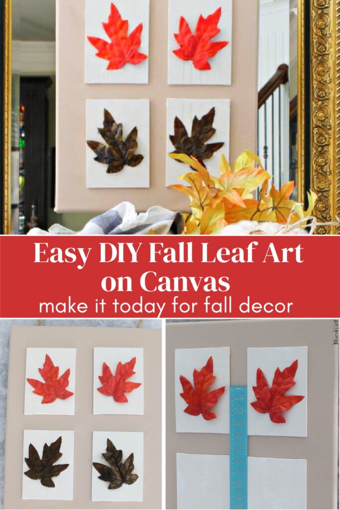 DIY fall leaf art wall canvas