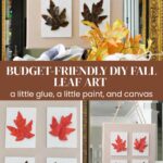 DIY fall leaf art wall canvas
