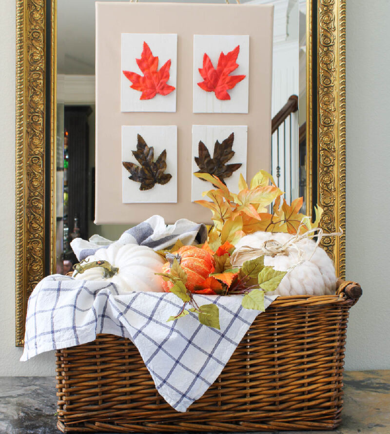 fall leaf art wall canvas
