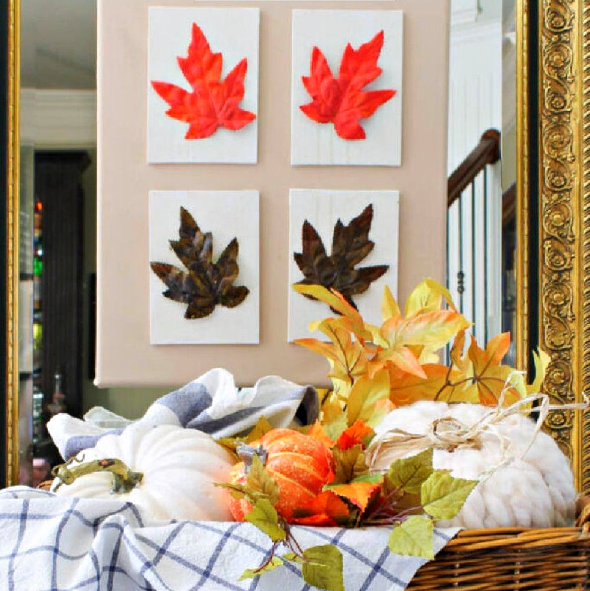fall leaf art wall canvas