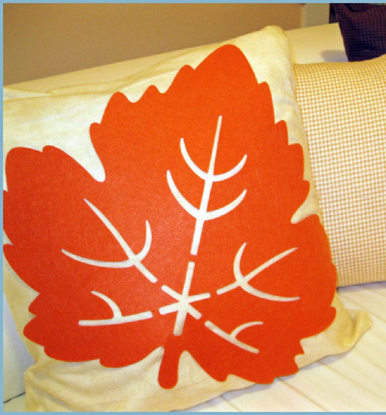 orange fall leaf DIY pillow cover