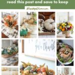 collage of DIY fall centerpiece