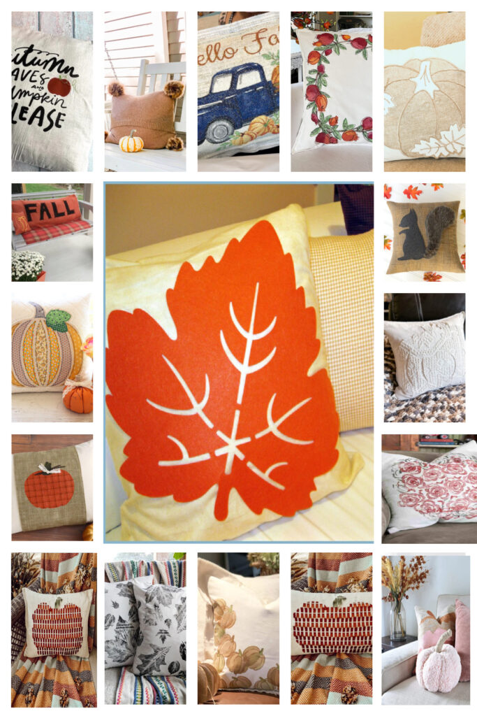 collection of DIY fall pillow cover ideas