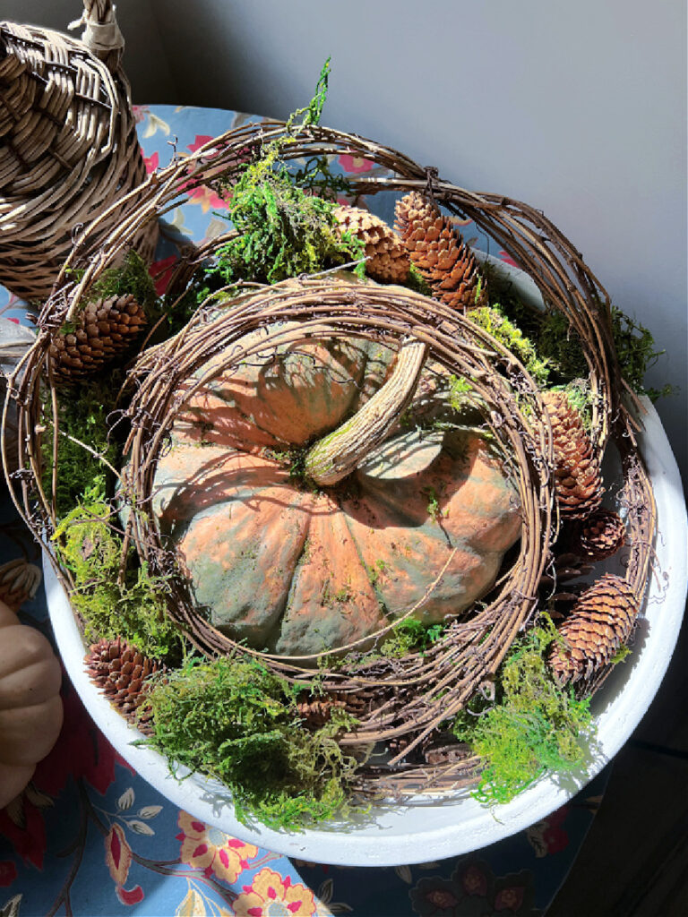 rustic pumpkin fall centerpiece