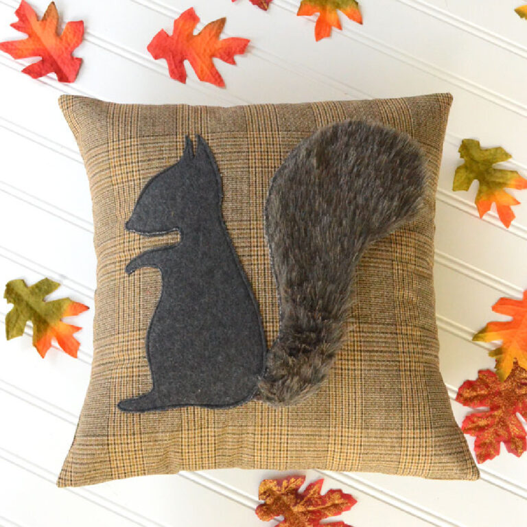 fall squirrel DIY pillow