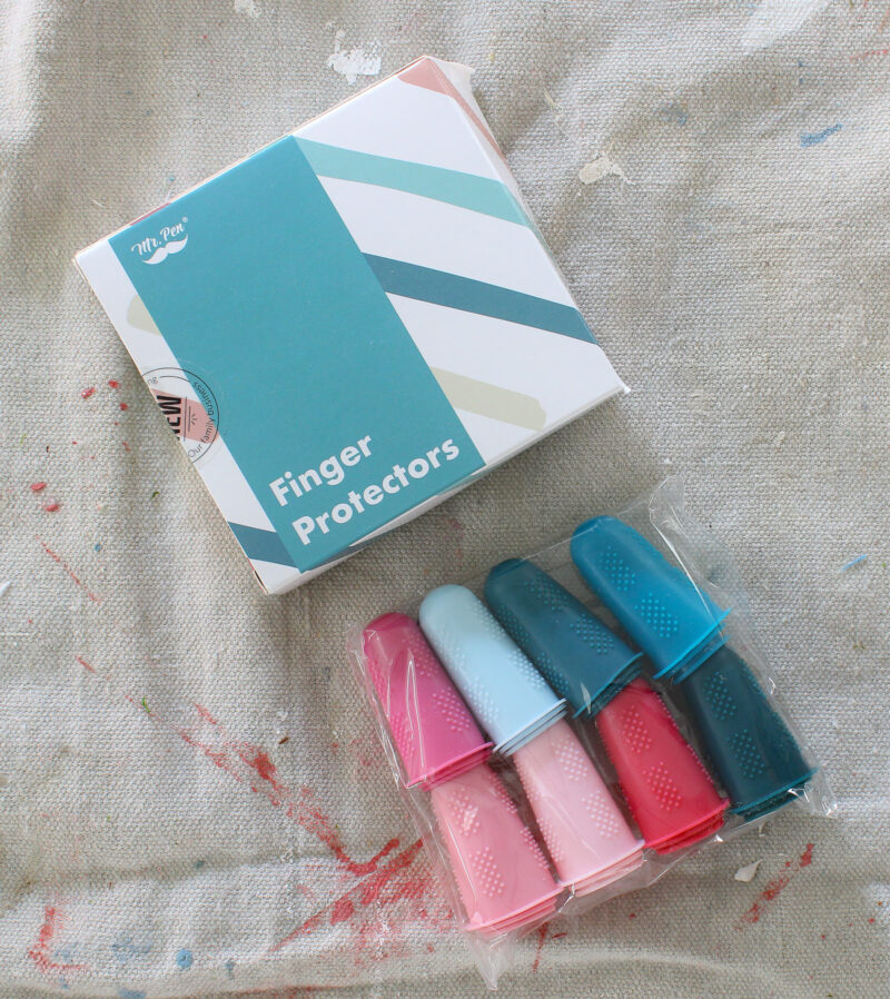 package of finger protectors and multi-colored finger protectors