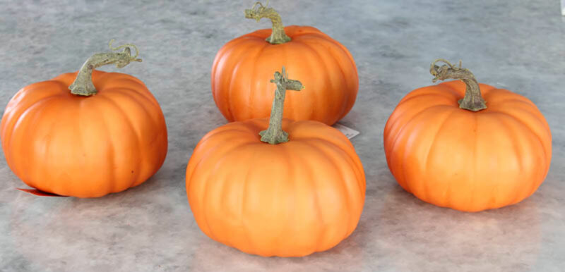 faux orange pumpkins