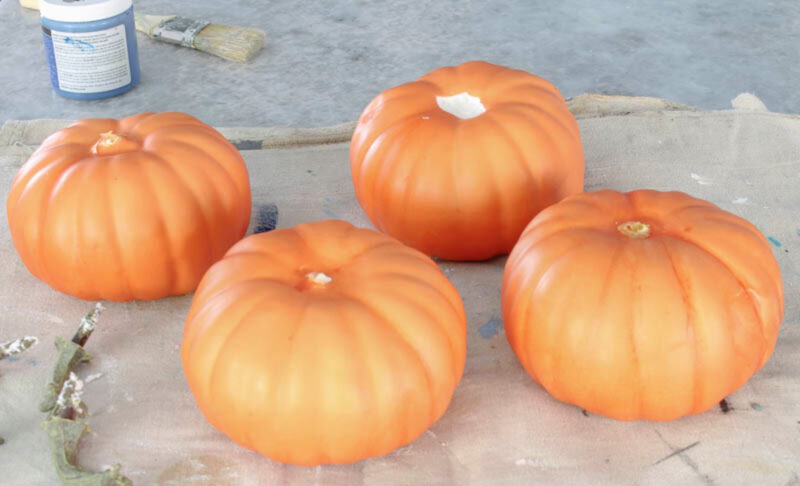 faux orange pumpkins